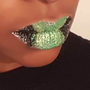 Jamaican Flag inspired glitter lips
