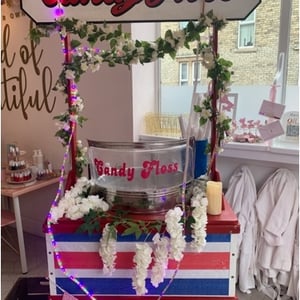 candy floss events stall at beauty parlour promotion