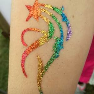 Glitter Tattoo Rainbow Starburst