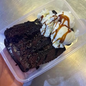 Triple chocolate fudge cake