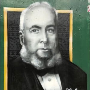 John Aynsley portrait for a Mural project in Longton Stoke on Trent