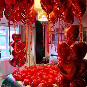 Red heart Helium Balloon Decorations