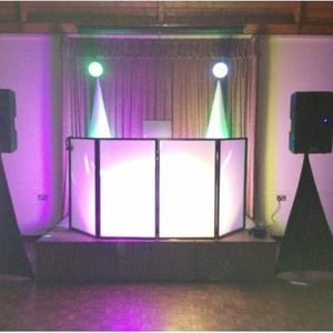 Back Lit Booth inc Mirror Balls