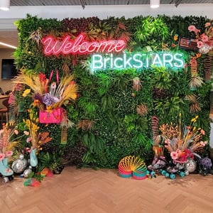 Branded seasonal foliage wall for Data Bricks