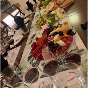 tasting set up with food