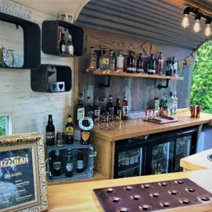 Vintage horse box bar inside 
