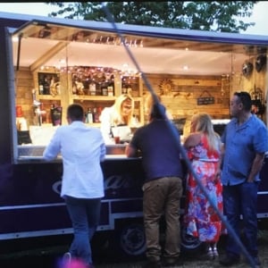 Trailer bar at night