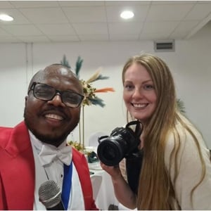 With a wedding videographer