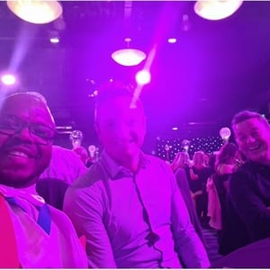 With Squeeze Box band members