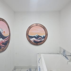Hokusai inspired portholes 