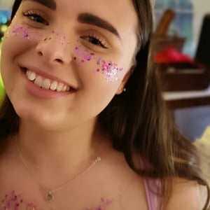 Glitter freckles and decouletage