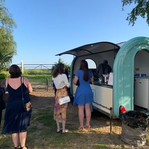 Delivering at a wedding.