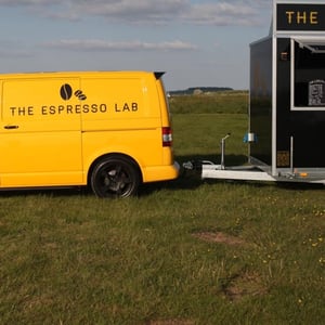 The Espresso Lab van&trailer side view
