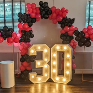 Black & Pink 30th Birthday Display