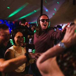 Dancing at a silent disco 