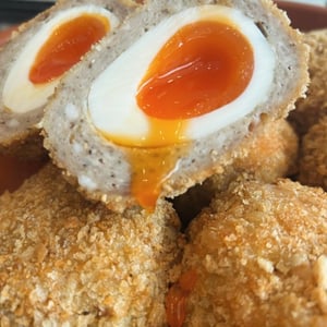 Salt and Slate Scotch Eggs.