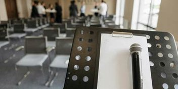 Corporate event podium