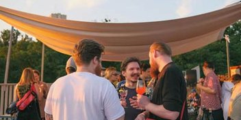 People gathered at an outdoor event