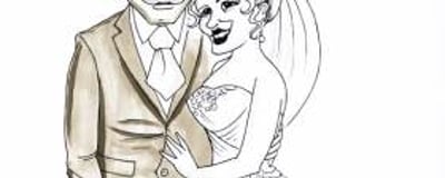 Bride and Groom - Caricature for Wedding Guests to Sign!