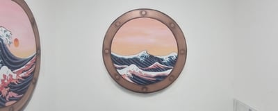 Hokusai inspired portholes