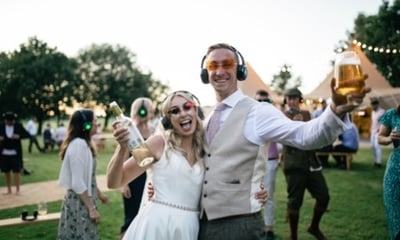 Silent Disco wth 3 Channel Wireless LED Headphones That Pulsate To The Beat.