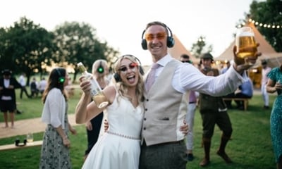 Silent Disco wth 3 Channel Wireless LED Headphones That Pulsate To The Beat.