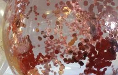 Clear bubble rose gold confetti
