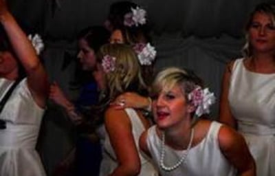 Bridesmaids dancing