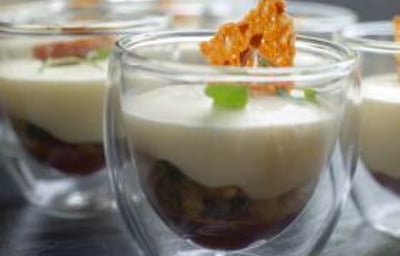 Textures of Chicken in Double Layered Shot Glass