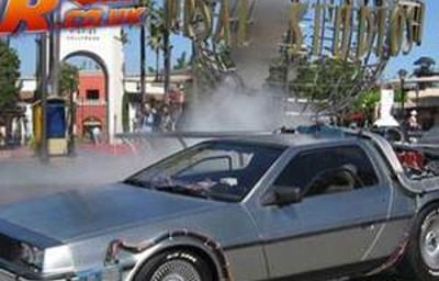 The BTTF Car parked up at Universal Studios Hollywood