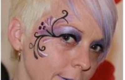 pastel hair colour and make up to match.