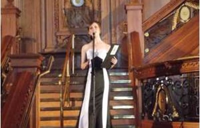 Performing on the Titanic Staircase