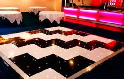 black and white led dancefloor zig zag stripes at butlins