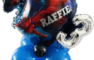 Themed balloons and party decor.