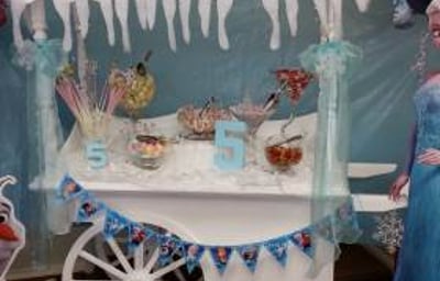Frozen themed Candy Cart hire in Hertfordshire, Bedfordshire, Essex & surrounding areas. 
