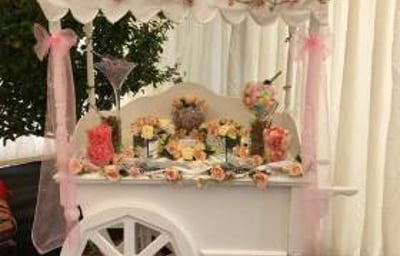 Floral Themed Candy Cart hire in Hertfordshire, Bedfordshire, Essex & surrounding areas. 