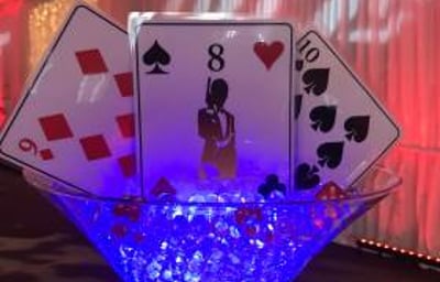 Casino Themed Centrepiece hire in Hertfordshire, Bedfordshire, Essex & surrounding areas.