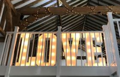 4ft Light Up LOVE Letter hire in Hertfordshire, Bedfordshire, Essex & surrounding areas.