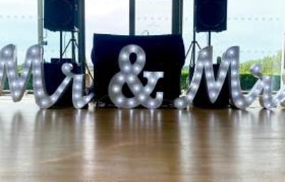 Light Up 'Mr & Mrs' Letter Hire in Hertfordshire, Essex, Bedfordshire & surrounding areas