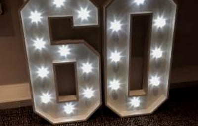 Light Up Number Hire in Hertfordshire, Essex, Bedfordshire & surrounding areas. Perfect for all birthdays, birthdays, weddings, Proms and many more