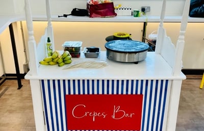 Love Candy Floss offers Crepe Bar Hire for events. Various Units available with branding opportunities
