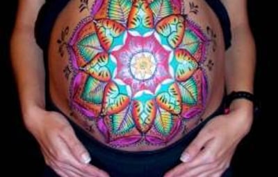 Pregnant Belly / Bump Art by Glitter-Arty Face Painting, Bedford
