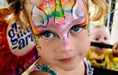 Unicorn face paint - Children's Face painter Bedfordshire.