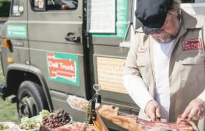Carving Serrano Ham for guests at wedding for 130 people