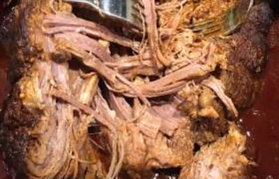 6 Hour Cooked Beef brisket about to be shredded.
