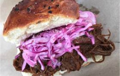 Beef Brisket in a HomeMade Bun with Home Made Coleslaw