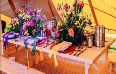 Long Rustic Table:benches - Nordic Inspired