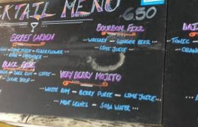 Sample cocktail menu