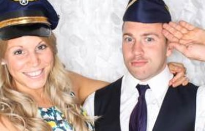 White petal backdrop with BoothPod