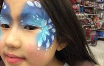 Face paint blue white floral